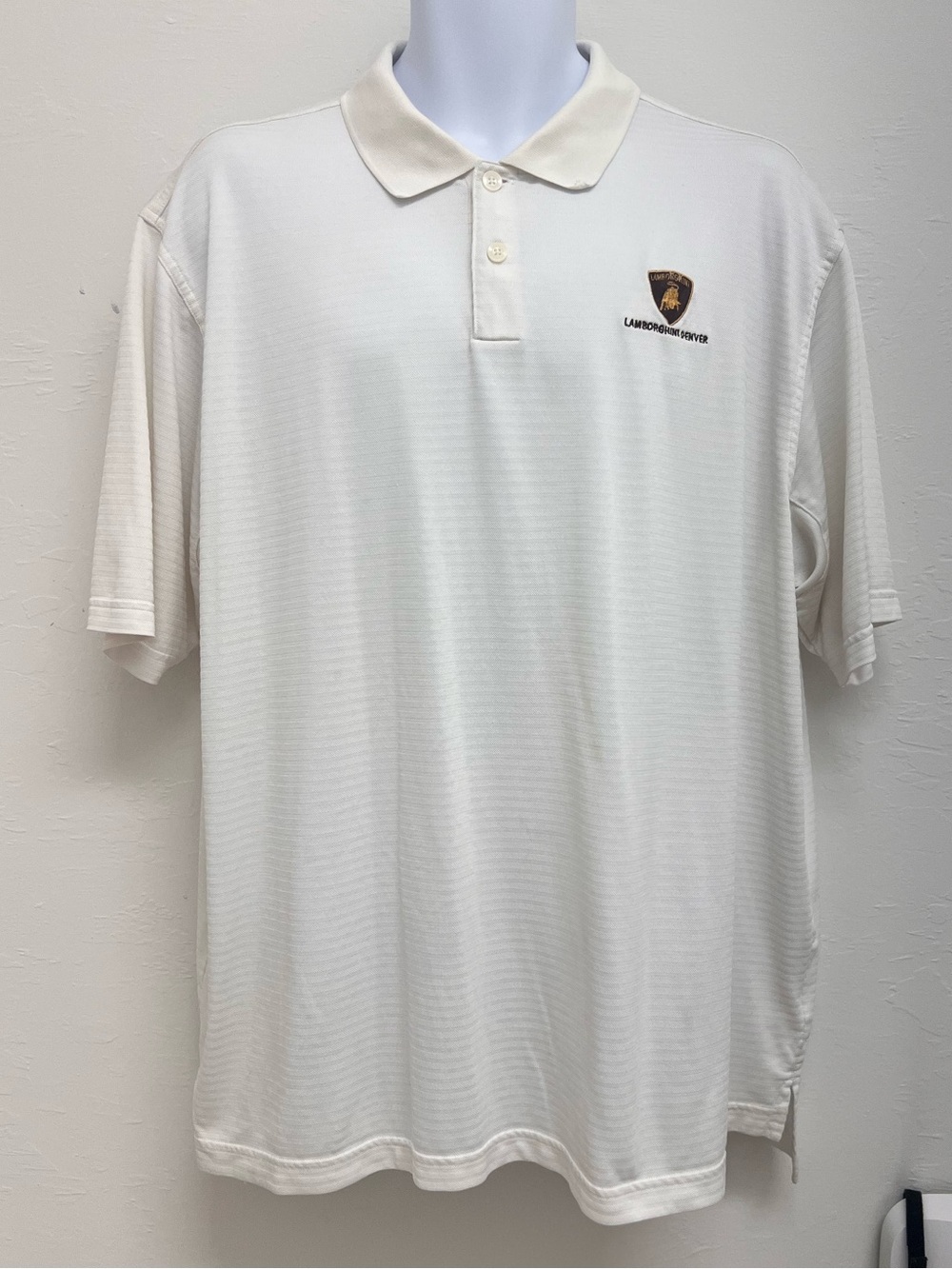 Lamborghini Denver Adidas White Polo Golf Shirt Men’s Size XL